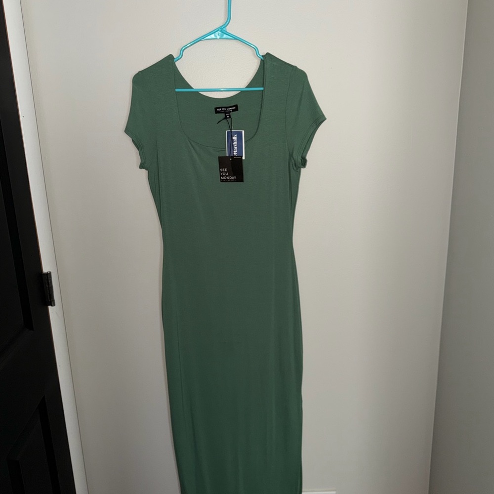 See You Monday Sage Green Midi Dress